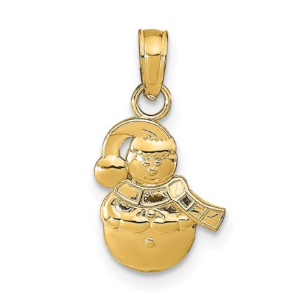 14K Snowman Charm