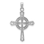 14K White Gold Beaded Celtic Iona Cross Charm