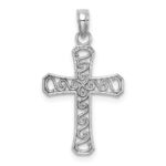 14k White Gold Fancy Cross Pendant - Image 4