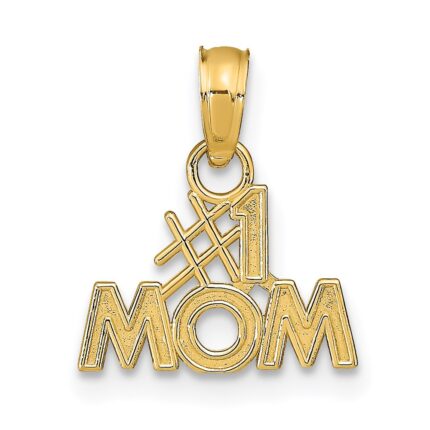 14K Polished #1 MOM Pendant