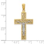 14k Two-tone Filigree Crucifix Pendant - Image 2