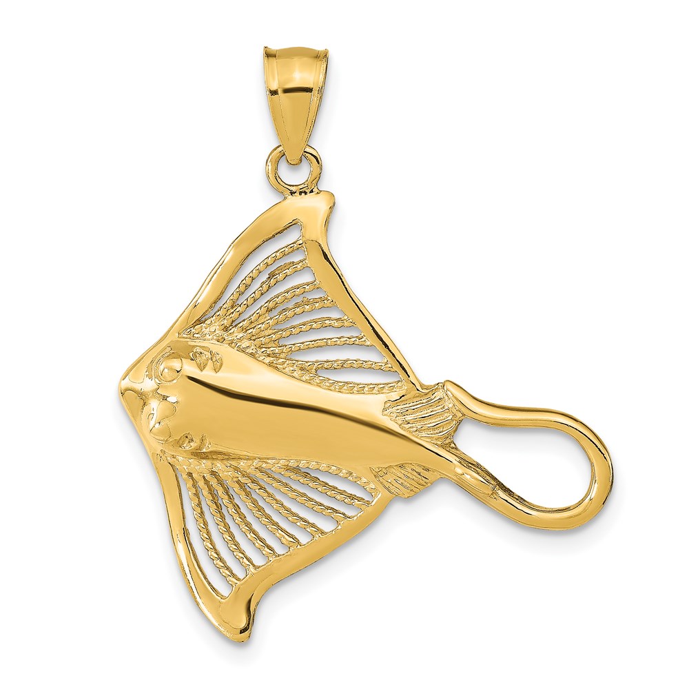K9685.jpg 14K Polished and Cut-Out Textured Accent Stingray Charm - Image 1