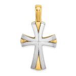 14K and White Rhodium Cross Charm