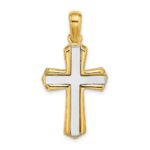 14K Two-tone Polished Cross Charm