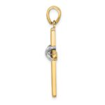 14K Two-tone -X- Center Cross Charm - Image 2