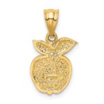 14k Polished Red Enameled Apple Pendant - Image 3
