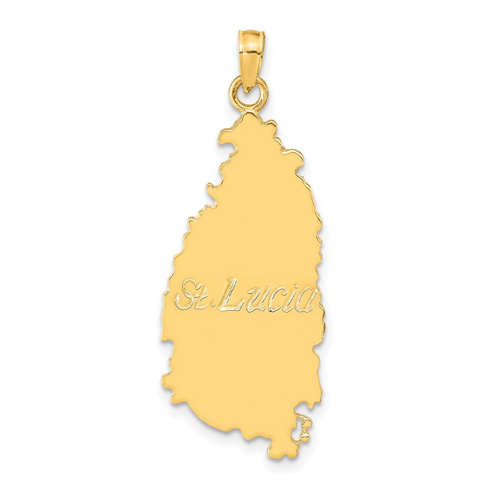 K9755.jpg 14k ST. LUCIA Island Map Pendant - Image 1