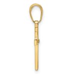 14K and White Rhodium Diamond-cut Cross Pendant - Image 2