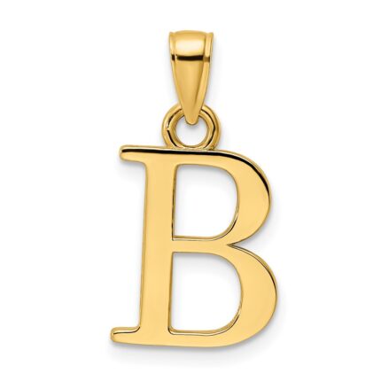 14K Letter B Initial Pendant