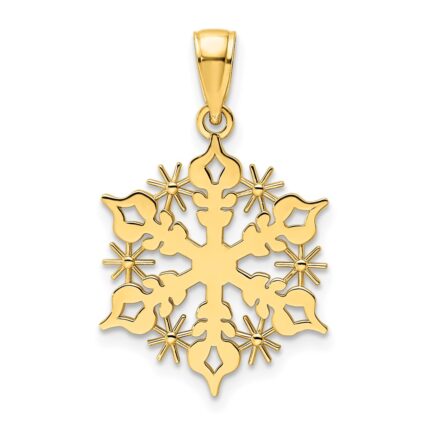 14K Polished Snowflake Pendant