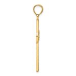 14K Large Polished Beaded Cross Pendant - Image 2