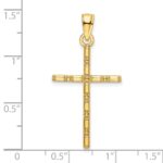 14K Polished Beaded Cross Pendant - Image 4