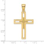 14k Beaded Polished Double Cross Pendant - Image 3