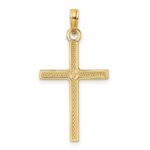 14k Beaded and Polished Fancy Cross Pendant - Image 4