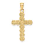 14K Polished Beaded Circles Cross Pendant - Image 4