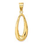 14k Polished Hollow Oval Hoop Pendant - Image 4