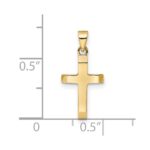 14K Polished Tapered Ends Hollow Cross Pendant - Image 3