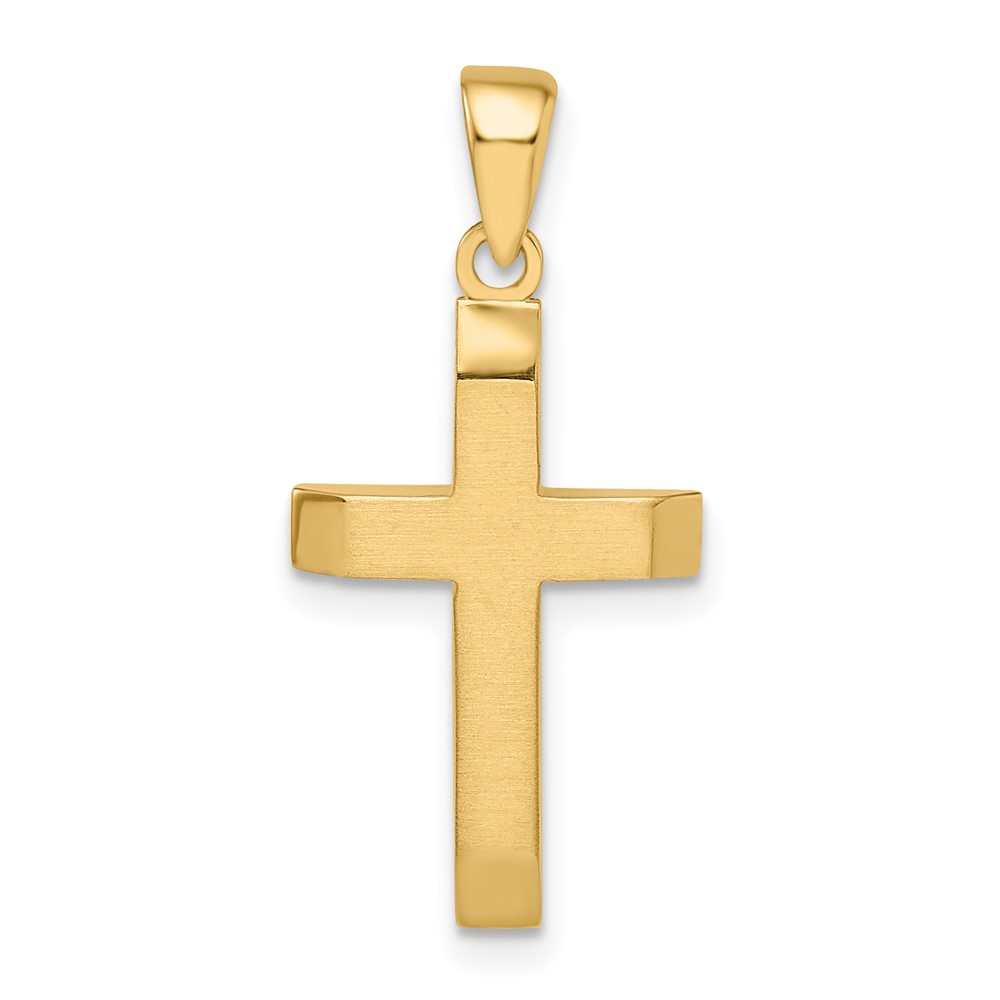 K9955.jpg 14k Satin/Polished Beveled Small Latin Cross Pendant - Image 1