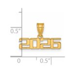 14K Polished Horizontal 2026 Charm - Image 4