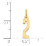 14k Small Elongated Number 2 Charm - Image 4