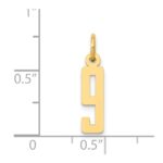 14k Small Elongated Number 9 Charm - Image 4