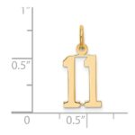 14k Small Elongated Number 11 Charm - Image 4