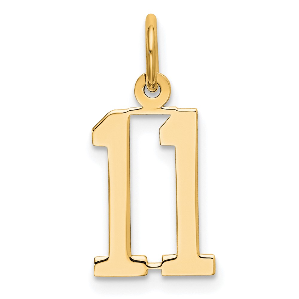 LES11.jpg 14k Small Elongated Number 11 Charm - Image 1