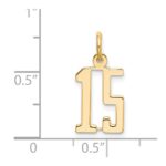 14k Small Elongated Number 15 Charm - Image 4