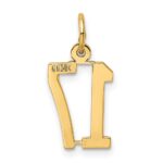 14k Small Elongated Number 17 Charm - Image 3