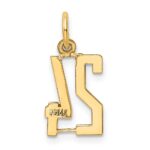 14k Small Elongated Number 24 Charm - Image 3