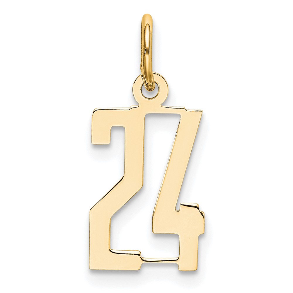 LES24.jpg 14k Small Elongated Number 24 Charm - Image 1