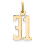 14k Small Elongated Number 31 Charm