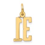 14k Small Elongated Number 31 Charm - Image 3