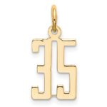 14k Small Elongated Number 35 Charm