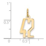 14k Small Elongated Number 42 Charm - Image 4