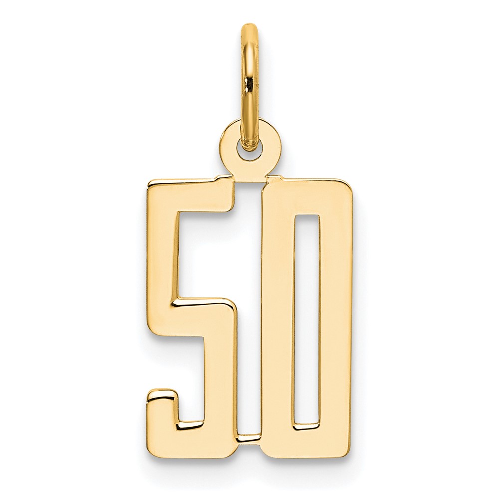 LES50.jpg 14k Small Elongated Number 50 Charm - Image 1