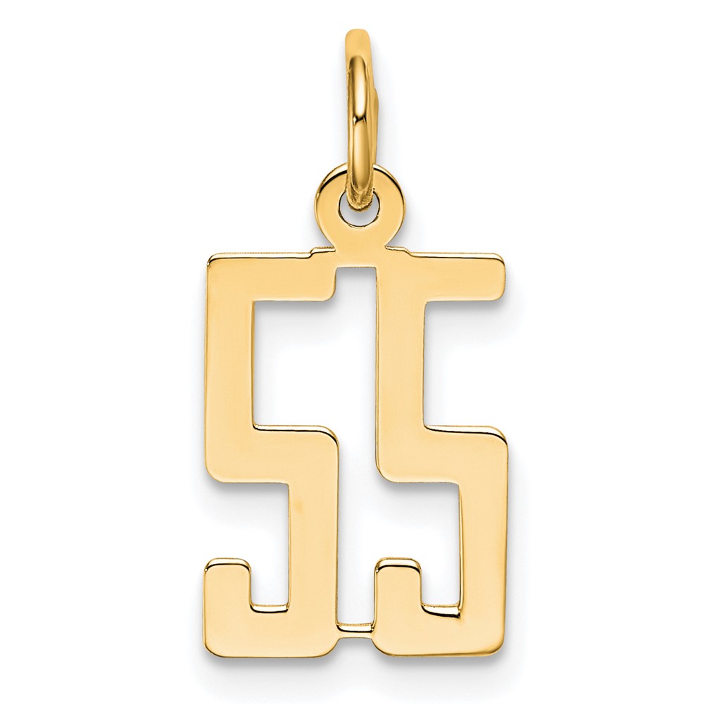 LES55.jpg 14k Small Elongated Number 55 Charm - Image 1