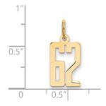 14k Small Elongated Number 62 Charm - Image 4