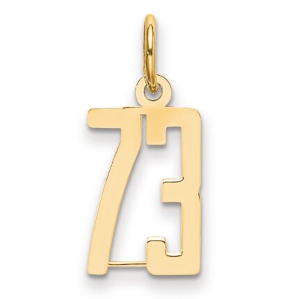 14k Small Elongated Number 73 Charm