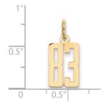 14k Small Elongated Number 83 Charm - Image 4