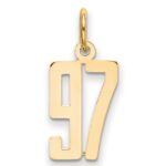 14k Small Elongated Number 97 Charm