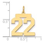 14k Medium Polished Number 22 Charm - Image 2