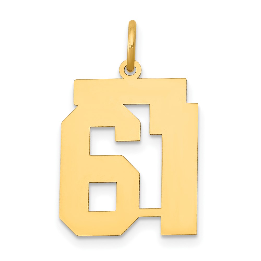 LM61.jpg 14k Medium Polished Number 61 Charm - Image 1