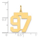 14k Medium Polished Number 97 Charm - Image 4