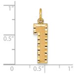 14k Large Brushed Diamond-cut Number 1 Charm - Image 4