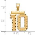 14k Large Brushed Diamond-cut Number 10 Charm - Image 2