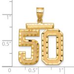 14k Large Brushed Diamond-cut Number 50 Charm - Image 2