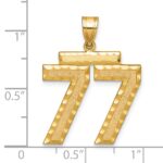 14k Large Brushed Diamond-cut Number 77 Charm - Image 2