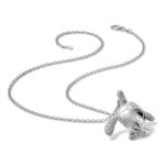 Sterling Silver Rhodium-plated Polished and Textured Sea Turtle Slide - Image 6