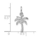 Sterling Silver Rhodium-plated Polished Palm Tree Pendant - Image 5